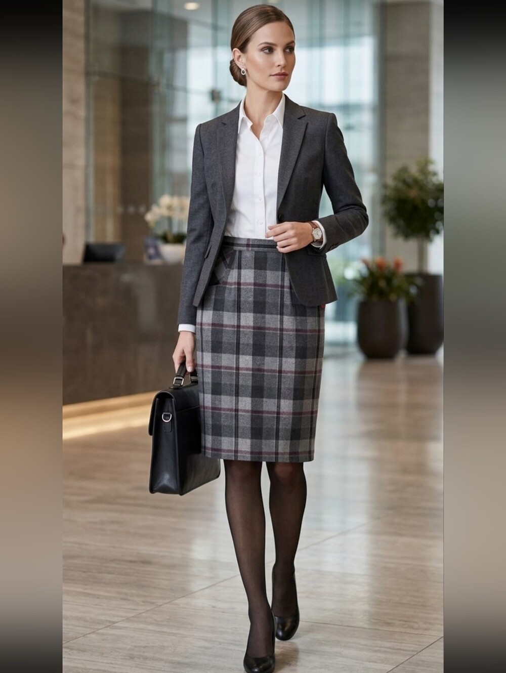 Vintage Japanese Premium Wool Blend Midi Skirt - Superfine Suiting Fabric